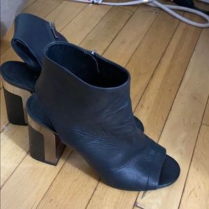 VINCE black peep toe boots